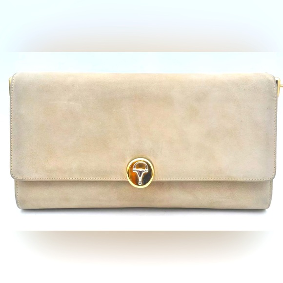 SOLD Authentic GUCCI Shoulder Cross Body Bag Purse Suede Leather Beige - Picture 11 of 12